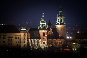 katedra wawelska nocą